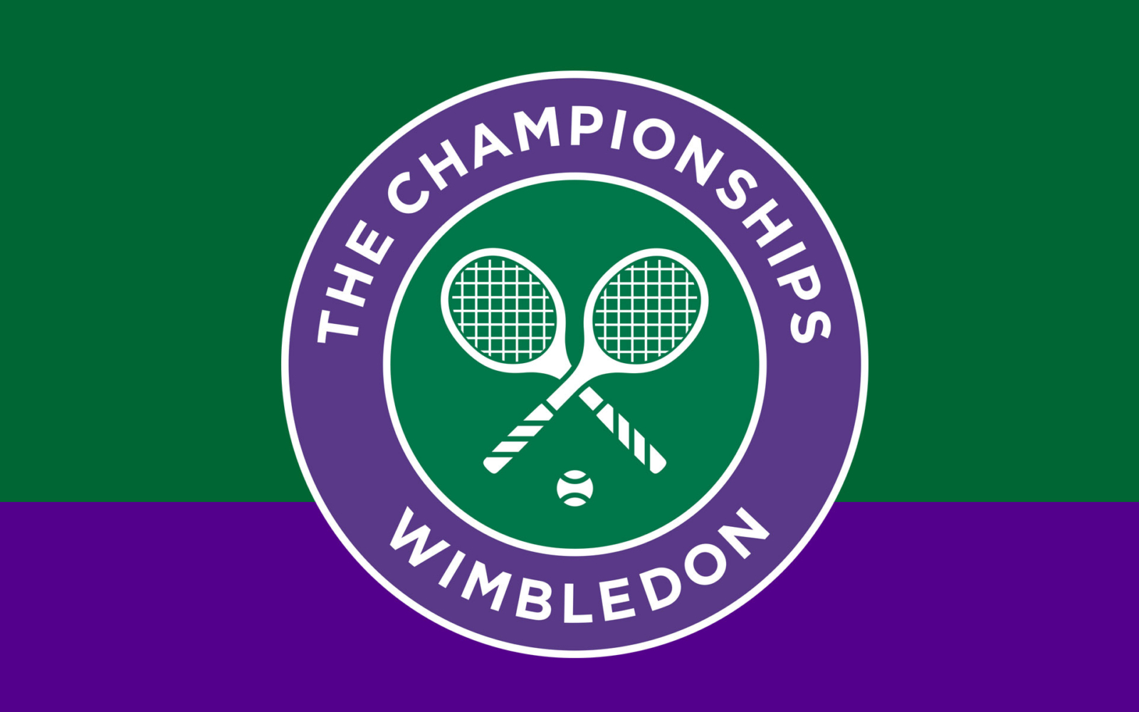 Official Wimbledon Championships logo with green and purple branding, representing the prestigious Grand Slam tennis tournament.